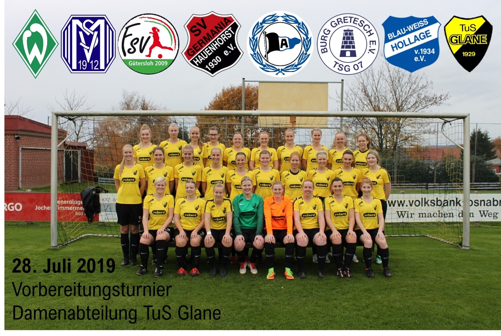 Zu Gast in Glane: SV Werder Bremen (Bundesliga), SV Meppen, FSV Gütersloh (beide 2. Bundesliga), SV Germania Hauenhorst, Arminia Bielefeld, TSG Burg Gretesch (alle Regionalliga), BW Hollage (Oberliga)